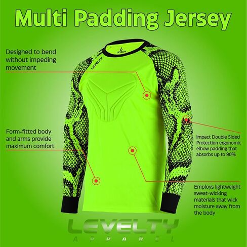 Soccer Goalkeeper Jersey Adult/Youth Elbow Padded Long Sleeve Goalie Shirt Men Women Kids Goalkeeper Jersey in Saudi Arabia