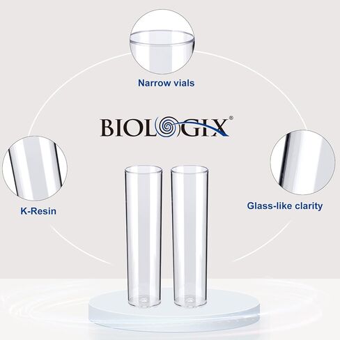 25pcs قوارير Biologix Drosophila ، 28.5 × 95 ملم قوارير عريضة لثقافة ذبابة الفاكهة ، قوارير صغيرة يمكن التخلص منها من البلاستيك للمراقبة - قوارير مختبر البوليسترين (PS) in Saudi Arabia