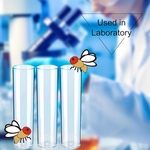 25pcs قوارير Biologix Drosophila ، 28.5 × 95 ملم قوارير عريضة لثقافة ذبابة الفاكهة ، قوارير صغيرة يمكن التخلص منها من البلاستيك للمراقبة - قوارير مختبر البوليسترين (PS) in Saudi Arabia
