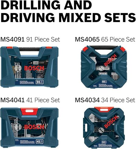 BOSCH MS4091C - 91-Piece Drilling & Driving Mixed Bit Set - Ideal for Applications in Wood, Metal, & Masonry in Saudi Arabia
