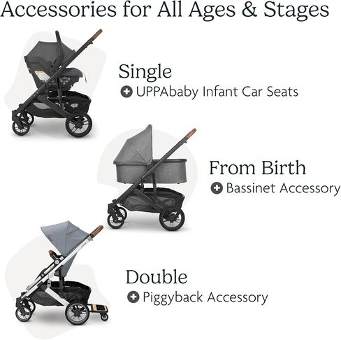 Cruz V2 Stroller - Declan - Oat Mélange | Silver Frame | Chestnut Leather in Kuwait
