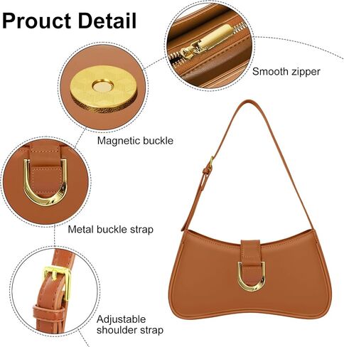 Shoulder Bag for Women Y2K Trendy Underarm Purse， Vegan Leather Clutch Hobo Handbags in Saudi Arabia