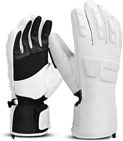 Ski Gloves Leather Winter Snow Gloves Waterproof Snowboard Gloves Thermal Outdoor Skiing Sports Windproof in Saudi Arabia