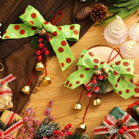 2 PCS أقواس إكليل عيد الميلاد مع أجراس Jingle و Pinecone معلقة شجرة عيد الميلاد Topper عيد الميلاد القوس القوس مع القلادة الجرس الزخرفة الزخرفة لحزب الخزانة المطبخ الديكور الحفلات in Kuwait