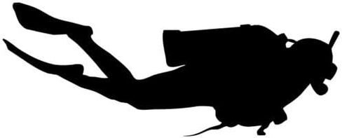 Ranger Products Scuba Diver Diviving Silhouette Car Window Sticker DVR003 (ملصق اللون الأبيض) - Die Cut Decal Pumper Sticker للنوافذ والسيارات والشاحنات وأجهزة الكمبيوتر المحمولة ، إلخ. in Saudi Arabia