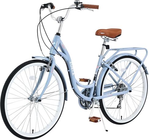 ZUKKA Beach Cruiser Bike for Women 24/26 Inch Ladies Bike 7 Speed Complete Cruiser Bikes with Dual V-Brake and Adjustable Seat, Adult City Bike for Women, Men, Multiple Colors in Kuwait