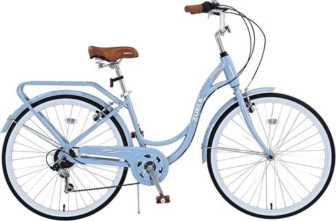 ZUKKA Beach Cruiser Bike for Women 24/26 Inch Ladies Bike 7 Speed Complete Cruiser Bikes with Dual V-Brake and Adjustable Seat, Adult City Bike for Women, Men, Multiple Colors in Kuwait