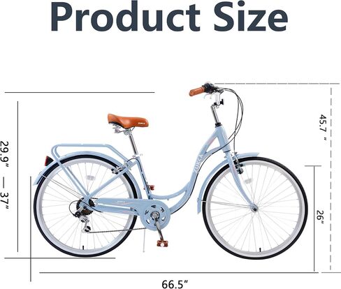 ZUKKA Beach Cruiser Bike for Women 24/26 Inch Ladies Bike 7 Speed Complete Cruiser Bikes with Dual V-Brake and Adjustable Seat, Adult City Bike for Women, Men, Multiple Colors in Kuwait