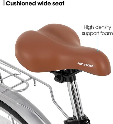 هيلاند 26 بوصة دراجة طراد شاطئية كاملة للبالغين ، و 7 سرعات خطوة من إطار الدراجة النسائية مع رف خلفي ، Retrospec الدراجات ركاب الدراجات للرجال للرجال in Kuwait