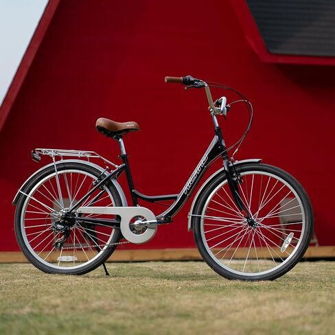 هيلاند 26 بوصة دراجة طراد شاطئية كاملة للبالغين ، و 7 سرعات خطوة من إطار الدراجة النسائية مع رف خلفي ، Retrospec الدراجات ركاب الدراجات للرجال للرجال in Kuwait