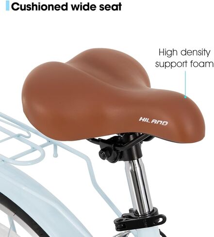 هيلاند 26 بوصة دراجة شاطئية طراد للرجال والنساء ، 7 سرعات تدرج الدراجات البالغة مع رف خلفي ، Retrospec الدراجات ركوب الدراجات مدينة in Kuwait