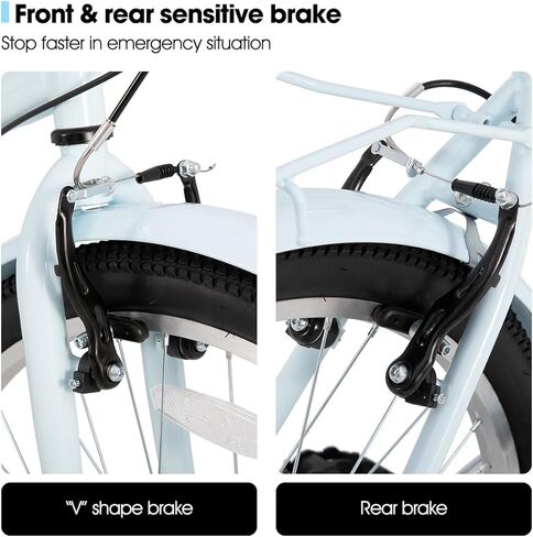 هيلاند 26 بوصة دراجة شاطئية طراد للرجال والنساء ، 7 سرعات تدرج الدراجات البالغة مع رف خلفي ، Retrospec الدراجات ركوب الدراجات مدينة in Kuwait