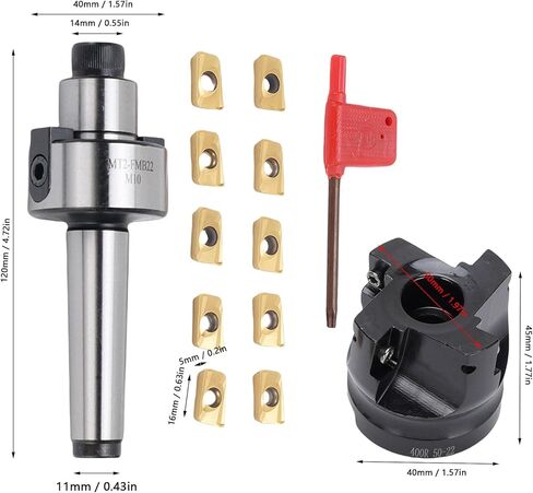 مجموعة طاحونة Jiawu Face End ، MT2-FMB22 تمديد حامل ، 400R-50-22 CNC قاطع طحن الوجه عالي السرعة مع 10 APMT1604 إدراج كربيد in Saudi Arabia