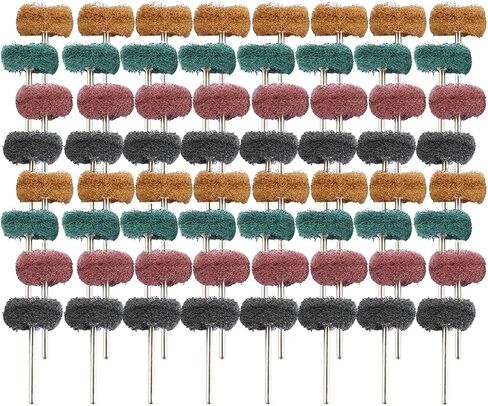 Scouring Pad Brush Nylon Abrasive Brush Fiber Grinding Sanding Head Buffing Polishing Wheel(50pcs) in Saudi Arabia