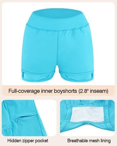Ocean Blues Women's High Waisted Swim Skirt Tummy Control Skirted Swimsuit Bottom with Mesh Liner in Saudi Arabia