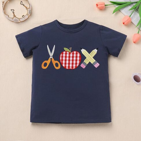IMEKIS Toddler Kids Boys Back to School Outfit Top with Shorts Schoolbus Embroidered Kindergarten Clothes 3-7T in Saudi Arabia