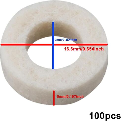 100Pcs Soft Felt Washers 16.6x9x5mm Suitable for Electronic Appliances Machinery Automobiles Home Diy in Saudi Arabia
