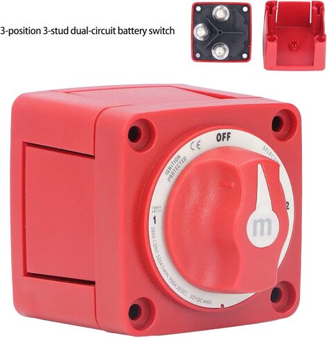 300A Battery Disconnect Switch, 3 Position Dual Battery Switch, Battery Kill Switch for Marine, Boat, Car, Truck, Trailer, RV in Saudi Arabia