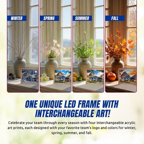 Sporticulture NFL Los Angeles Rams LED Lite Box 10" x 8" – Light Up Poster Frame w/ 4 Interchangeable Seasonal Art Prints – Backlit Wall Decor for Fan Cave Office Game Room – Fall Halloween Christmas in Kuwait