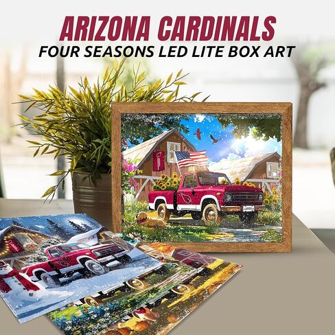 Sporticulture NFL Los Angeles Rams LED Lite Box 10" x 8" – Light Up Poster Frame w/ 4 Interchangeable Seasonal Art Prints – Backlit Wall Decor for Fan Cave Office Game Room – Fall Halloween Christmas in Kuwait