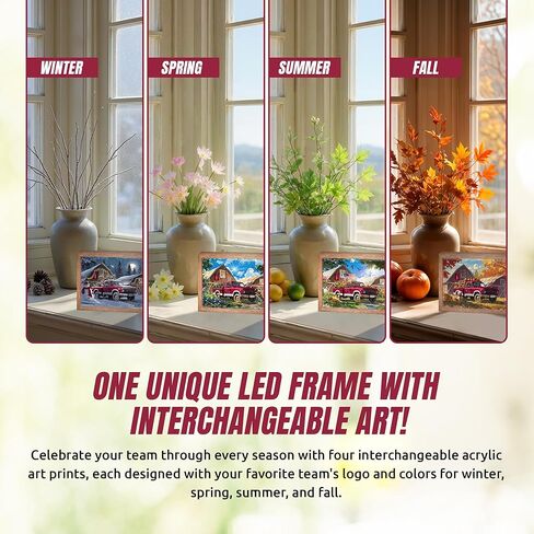 Sporticulture NFL Los Angeles Rams LED Lite Box 10" x 8" – Light Up Poster Frame w/ 4 Interchangeable Seasonal Art Prints – Backlit Wall Decor for Fan Cave Office Game Room – Fall Halloween Christmas in Kuwait