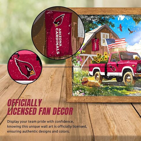 Sporticulture NFL Los Angeles Rams LED Lite Box 10" x 8" – Light Up Poster Frame w/ 4 Interchangeable Seasonal Art Prints – Backlit Wall Decor for Fan Cave Office Game Room – Fall Halloween Christmas in Kuwait