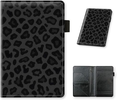 Server Book for Waitress, PU Leather Server Guest Check Book with Zipper Pocket and Card Holder, Server Wallet Booklet for Waitstaff Organizer Fit Server Apron, Black Cat Forest in Saudi Arabia