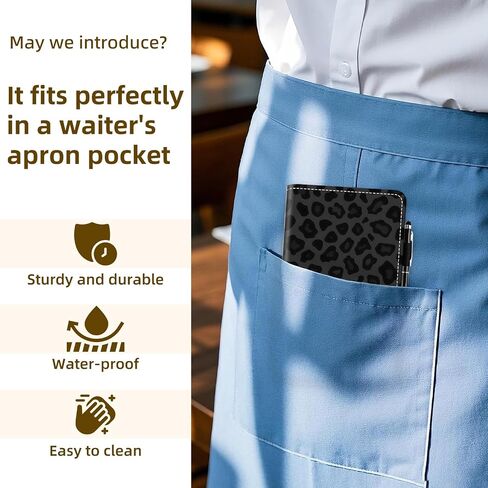 Server Book for Waitress, PU Leather Server Guest Check Book with Zipper Pocket and Card Holder, Server Wallet Booklet for Waitstaff Organizer Fit Server Apron, Black Cat Forest in Saudi Arabia