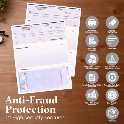 ABC Computer Voucher Checks Compatible w/Quick Books Check on Top, Gold Linen (500 Sheets) in Kuwait