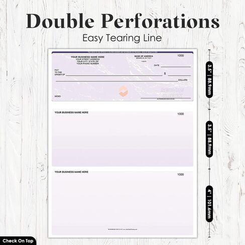 ABC Computer Voucher Checks Compatible w/Quick Books Check on Top, Gold Linen (500 Sheets) in Kuwait