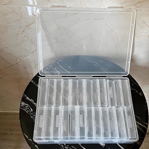منظمو الخرز الصغيرة المصغرة تخزين حبة Clear-16 PCs صناديق بلاستيكية واضحة لتنظيم الخرز ، مشروع DIY ، أدوات فن الأظافر ، الماس ، لبنات البناء ، العناصر الصغيرة ، مع ملصقات ملصقات الأوراق in Saudi Arabia