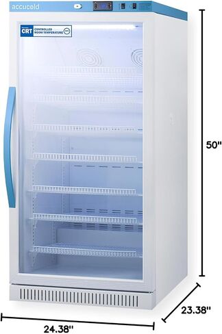 Summit Appliance Accucold ARG8PV-CRT 8 Cu.Ft. Upright Controlled Room Temperature Cabinet; Automatic Defrost; Glass Door; Open Door Alarm; Password Protection; Interior Light; Self-closing Door in Saudi Arabia