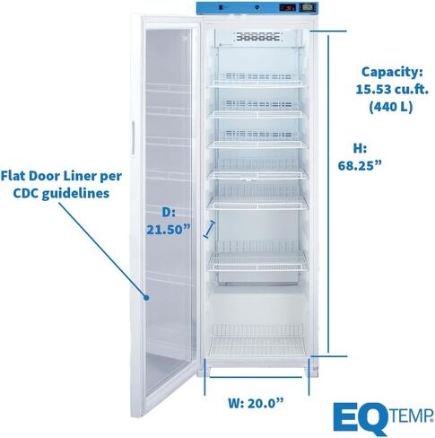 15.53 cu.ft Vaccine Refrigerator, Medical Storage, Healthcare Fridge, Upright White- ACR1601W in Kuwait