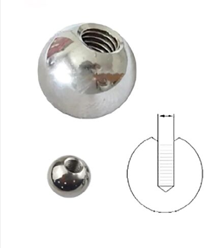 1Pcs M5/6/8 Thread Half Hole Metric Stainless Steel 8 9 10~60mm Drilling Balls Female Thread Blind Hole Smooth Ball Bead(18mmxM6) in Saudi Arabia