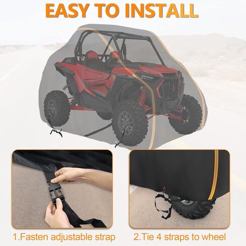 Starknightmt UTV Cover 2-3 مقاعد متضخمة ، تغطية شديدة التحمل متوافقة مع Polaris Ranger RZR General 1000 Talon Zforce Uforce 1000 مع شرائط عاكسة UTV غلاف الطقس الكامل in Saudi Arabia