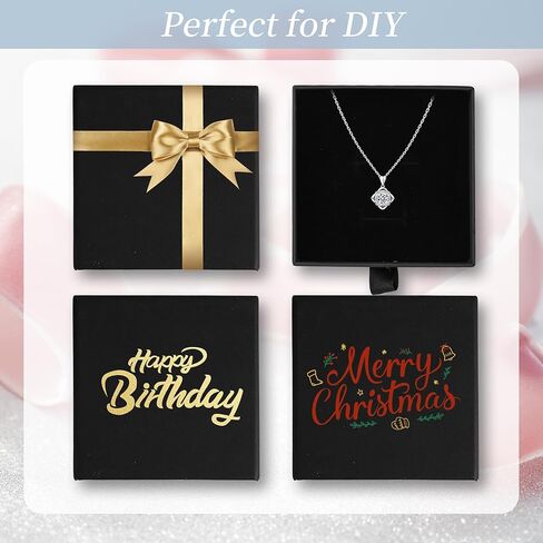 Jewelry Gift Boxes, 10 Pack 3.5" × 3.5" x 1" Sponge Fill Cardboard Jewelry Box Bulk, Drawer Style Small Gift Boxes for Necklace Pendant Bracelet Ring Earring Display and Storage, White in Kuwait