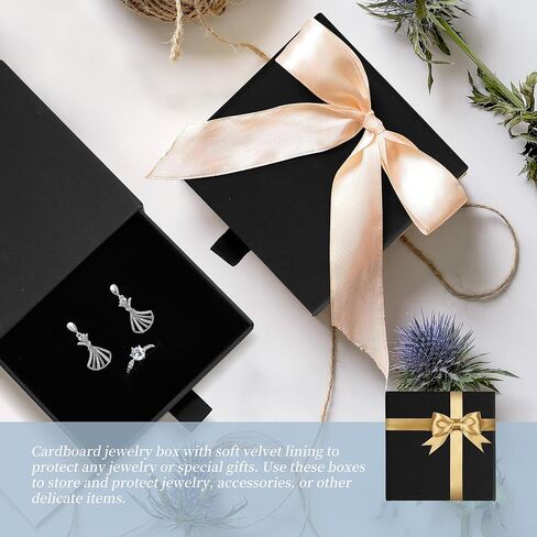 Jewelry Gift Boxes, 10 Pack 3.5" × 3.5" x 1" Sponge Fill Cardboard Jewelry Box Bulk, Drawer Style Small Gift Boxes for Necklace Pendant Bracelet Ring Earring Display and Storage, White in Kuwait