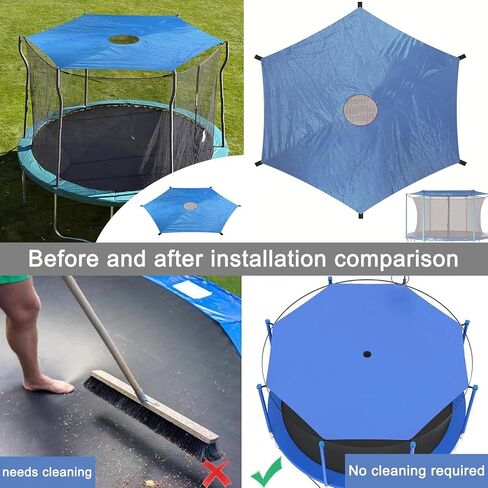 Trampoline Sun Shade Cover, 6ft/8ft/10ft/12ft/14ft/16ft Sun Protection Trampoline Canopy, Water Proof Trampolines Sunshade Tops Cover, UV-resistant, Suitable for Round Trampolines, Backyard Playground in Saudi Arabia