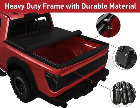 5'8" (69.3") Soft Roll-up Truck Pickup Tonneau Cover Bed Compatible with 2007-2024 Silverado Sierra 1500, 5.8FT in Saudi Arabia