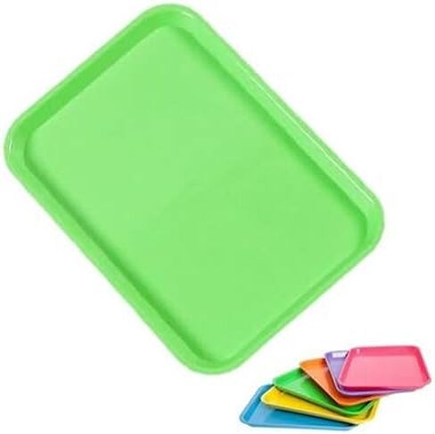 5 Pcs Dental Autoclavable Procedure Set Up Flat Tray Medical Instrument Set Up Flat Tray Size F - 9 5/8" W x 6 5/8" D x 7/8" Neon Green in Saudi Arabia