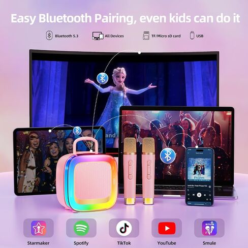 Kinglucky Kid-Friendly Design Karaoke Machine for Kids with 2 Microphones (2025 Upgrade) Gifts for Girls Most Popular 3-12 Year Old Girl Gifts 3 4 5 6 7 8 9 10 11 12 Year Old Girl Birthday Gift Purple in Kuwait