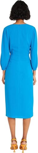 Maggy London Women's Long Sleeve V-Neck Faux Wrap Crepe Dress Event Party Occasion Guest of in Saudi Arabia
