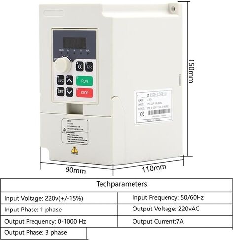 220 فولت 1.5 كيلو واط ER16 مغزل مبرد 80 × 220 مم و 1.5 كيلو وات VFD/العاكس in Kuwait
