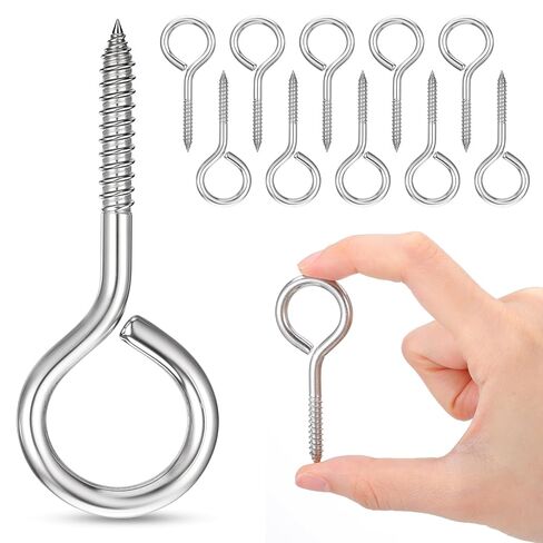 M5 10pcs براغي العين 304 براغي عين الفولاذ المقاوم للصدأ للخشب 2.6 "السنانير المسمار الثقيلة ، والبراغي العيينة الذاتي تأمين الكابلات الأسلاك الداخلية والخارجية لتعليق الأعمال الفنية in Saudi Arabia