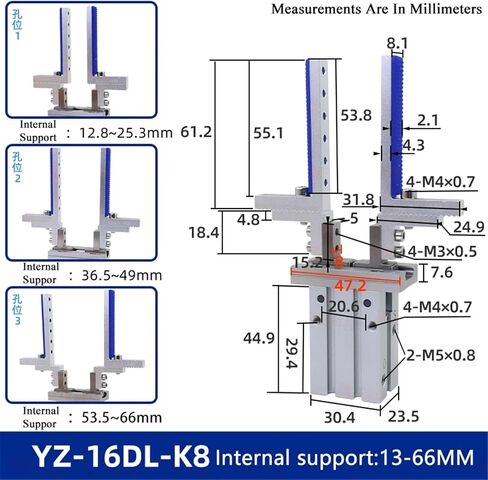 1pcs MHZL2-16D Adjustable Positioning Finger Cylinder Parallel Clamp Manipulator Extended Opening Clamp(External Clip0-48mm) in Saudi Arabia