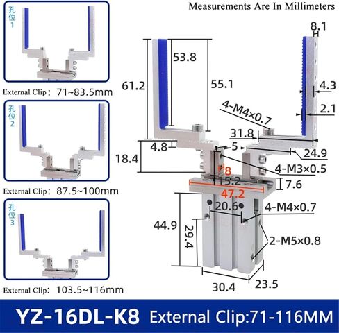 1pcs MHZL2-16D Adjustable Positioning Finger Cylinder Parallel Clamp Manipulator Extended Opening Clamp(External Clip0-48mm) in Saudi Arabia