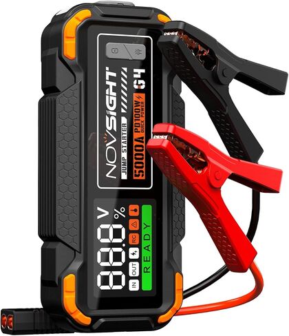 NOVSIGHT Jump Starter With Air Compressor - 6000A 13-in-1 Portable Jump Box for Car Battery, 12V Jump Starter Power Pack(ALL Gas/10L Diesel) 150PSI Auto-Shut Tire Inflator & Air Inflator/Deflator Pump in Kuwait