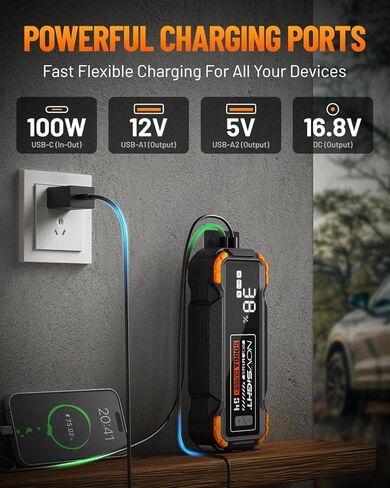 NOVSIGHT Jump Starter With Air Compressor - 6000A 13-in-1 Portable Jump Box for Car Battery, 12V Jump Starter Power Pack(ALL Gas/10L Diesel) 150PSI Auto-Shut Tire Inflator & Air Inflator/Deflator Pump in Kuwait