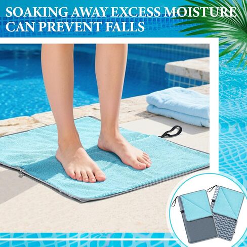 2 Pcs Wet Bags, Wet Dry Bag with Embedded Towel, Reusable Waterproof Dry Bags with Two Zippered Pockets, Waterproof Bag for Swimsuit, Travel, Beach, Pool, Dirty Yoga Gym Clothes, Gray in Saudi Arabia