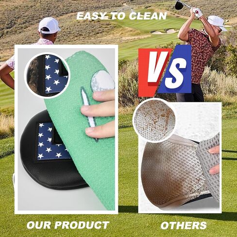 Golf Head Covers, 4pcs or 1pc USA Stars and Stripes Golf Club Covers for Woods and Driver Fairway Hybrid, PU Leather Golf Club Head Covers for Men Women with Interchangeable Tags, Fits Most Golf Clubs in Saudi Arabia
